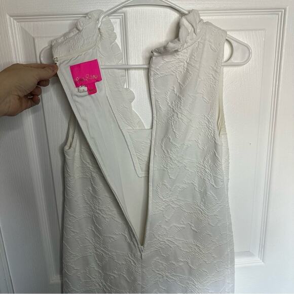 Lilly Pulitzer Tisbury Shift Dress Resort White Knit pucker Jacquard Small - Picture 10 of 10